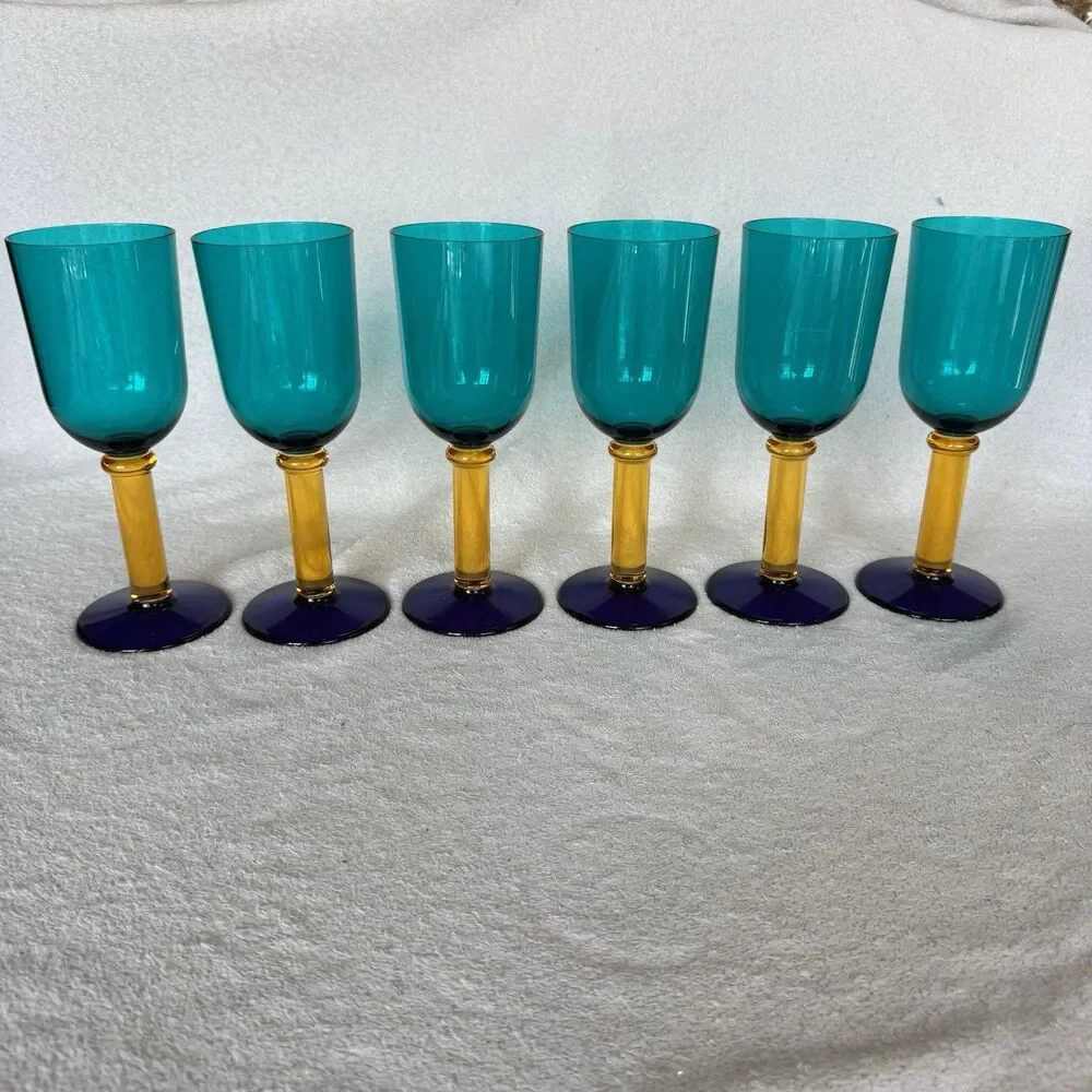 Vintage PrecisionCraft Acrylic Goblets Set 6 Star Trek Quark’s Bar Style 9”